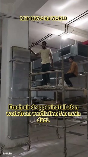 Fresh air dropper installation works from the ventilation fan main duct.