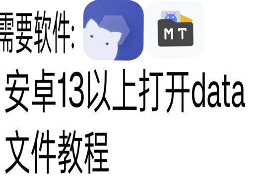 安卓13以上打开data文件教程视频