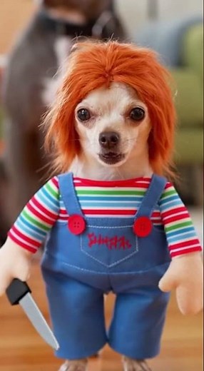 Chihuahua in Chucky Costume Terrifies Pitbull 😂 | Funniest Dog Chase Ever