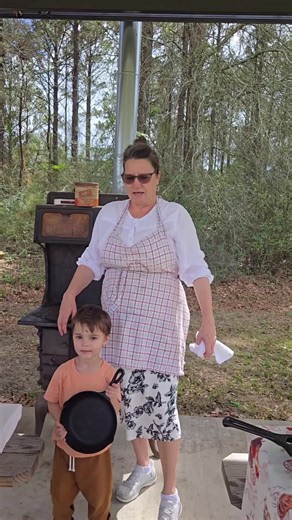 Homemade Hamburger on a Wood Stove