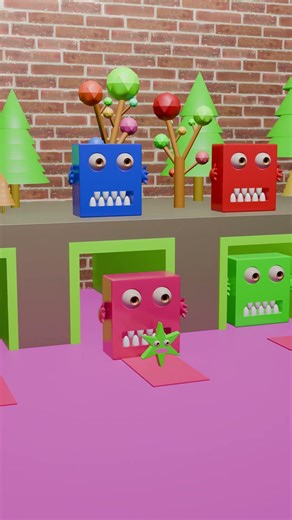 Little monsters in color 🟩💖🙃 #alinton3d