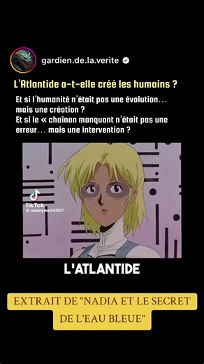 Pendant des décennies, on nous a appris que l’humain descendait du singe. Une évolution lente. Naturelle. Logique. Mais une question demeure… Pourquoi le chaînon manquant n’a-t-il jamais été trouvé ? Pourquoi cette rupture soudaine dans la chaîne de l’évolution ? Dans ce passage de Nadia et le secret de l’eau bleue, une idée troublante est évoquée : et si l’humanité n’était pas seulement le fruit de l’évolution… mais le résultat d’une intervention ? Une modification. Un modèle. Une copie basée s