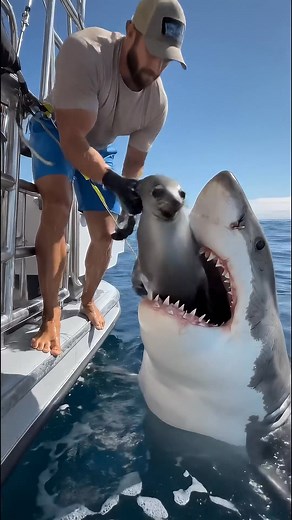 A shark ate a sea lion pup but a man helped it. #nighttimephotography #astrophotography #auroraborealis | Amal Habibti