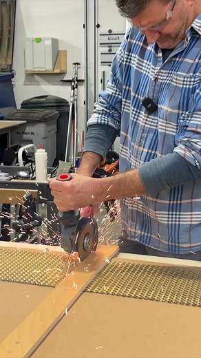 Adding a touch of class with brass 🔥 These drawer fronts just got an upgrade with decorative brass mesh from @vandykesrestorers — the perfect mix of modern craftsmanship and timeless detail. #woodworking #cabinetmaking #interiordesign #brassdetails #todayscraftsmen #customcabinets | Today’s Craftsmen