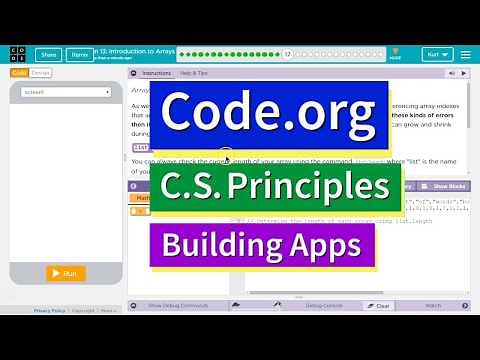 Introduction to Arrays Lesson 13.17 Tutorial with Answers Code.org CS Principles