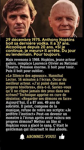 Anthony Hopkins: alcoolique, il devient sobre... et joue Hannibal