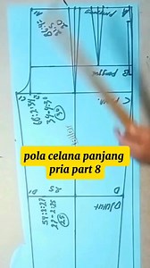 Pola dasar celana panjang pria model baggy bagian 8 | Belajar Bersama Syarif tailor