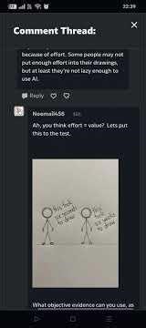 The comments of my anti-AI post on DeviantArt