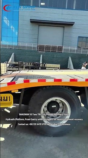 Heavy Equipment Recovery-10 Tons Tilt Tray Flatbed Truck Hydraulic Platform, Front Gantry Outriggers