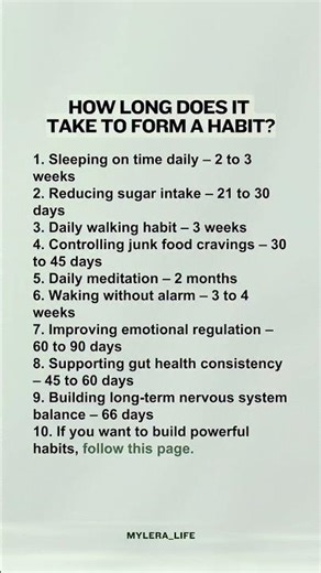 How Long Does It Take To Form A Habit? 👇#healthandwellness