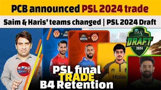 25K views · 2.3K reactions | PCB announced Imad, Hasan trade |Saim & Haris’ teams changed | PSL 2024 Draft | Sports Link | Facebook