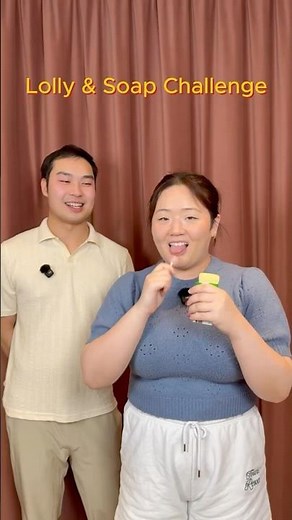 Smell the soap, lick the lolly challenge #asian #trio #funny #lolly #soap #lollyandsoap #shorts