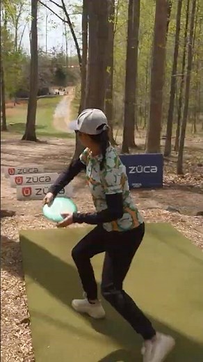 Ohn takes the high risk line on hole 13 and hits the bullseye 💫