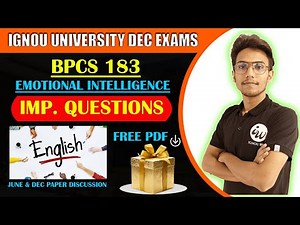 BPCS 183 | EMOTIONAL INTELLIGENCE || IMPORTANT QUESTIONS | IGNOU WALAY