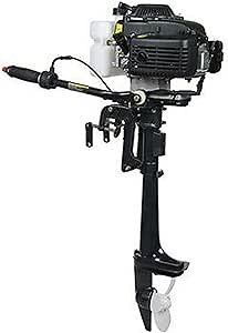 4HP 4-Stroke Outboard Motor, 2.8KW Heavy Duty Marine Boat Motor with Air Cooling System And Manual Pull Start for Inflatable Fishing Boats Yachts Water Sport Tools