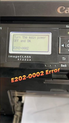 Canon E202-0002 Error
