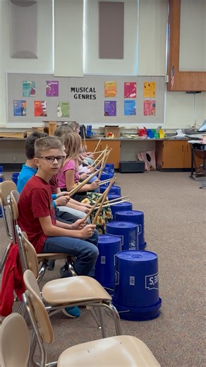 Third grade is exploring rhythm and teamwork through bucket drumming! These students are learning how to keep a beat, follow patterns, and make music together—one bucket at a time. | Brandywine Community Schools