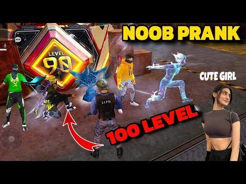 Noob Prank with Cute Angry Girl 🔥 But 100 Level Player Bf called me Noob 😨 Garena free fire