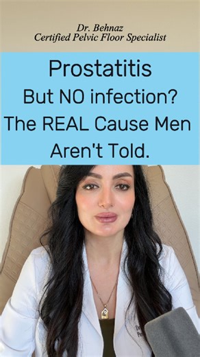 Dr. Behnaz, Certified pelvic floor specialist. on Instagram: "Pelvic pain, burning, pressure, or discomfort with urination or ejaculation — yet every test comes back “normal”? Many men are told they have prostatitis, take antibiotics (sometimes repeatedly), and still feel no real relief. In many cases, prostatitis symptoms are not caused by infection. They are linked to tight pelvic floor muscles, irritated nerves around the prostate, prolonged sitting, stress, and protective muscle guarding. Th