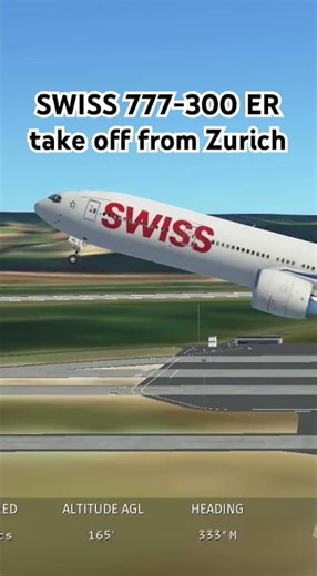 SWISS 777-300 ER take off from Zurich #aviation