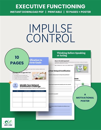 Executive Function Worksheets Impulse Control Decision Making Delayed Gratification (digital Download) - Etsy