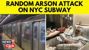 Man throws flaming liquid on fellow rider at New York subway seriously injuring him #NYC #NewYork #NewYorkSubway #NYSubwayAttack | News18