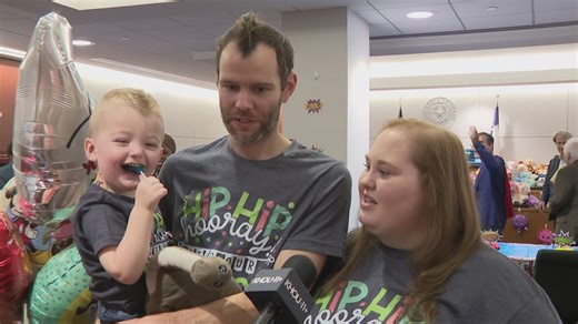 A long journey for dozens of Texas children ends in Houston, where they were officially adopted