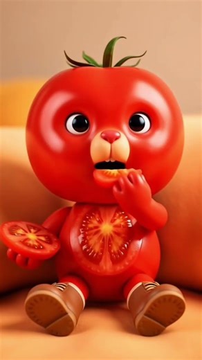 A Living Tomato Eating a Tomato 🍅 | Cute & Relaxing Surreal Animation!