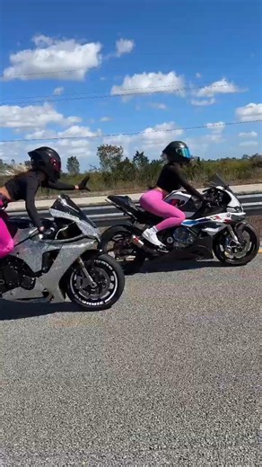 just 2 girls on bikes 💗 #bikergirl #race #bikeride #onewheel #motogirl #motovlog #ridelife #ridefree