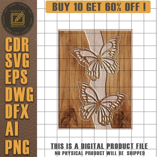 Layered Butterfly SVG Design | Floral Butterfly Split, Laser Cut File (digital Download) - Etsy