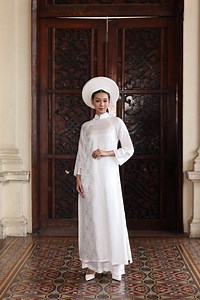 White Silk Ao Dai, Vietnamese Wedding Dress, Silk Ao Dai for Bride, Vietnam Dress Culture, Traditional Long Dress, Custom Ao Dai AS128 - Etsy