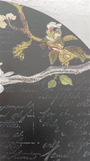 Table revamp. IOD stamp, and transfers for a moody cottage core vibe 🐦🌺🪾🍊 It needs a home. PM me if you're in Orlando. | The Wright Stuff Design