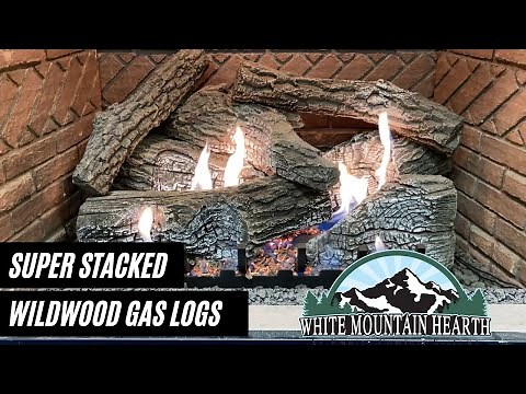 Super Stacked Wildwood vent-free gas logs by White Mountain Hearth