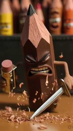 Little Pencil Sharpens Himself! Pixar Vibes 😂(Action + humor, super clickable)