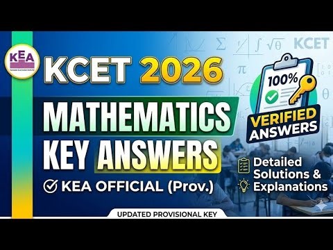 Key Answers Mathematics kcet-2026|Kcet mathematics key Answers|Key Answers pdf|kea key answer 2026
