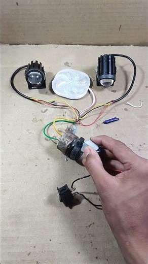 DIY Fog Light And LED Module Light Ko DC Motor Se Chalayen 🥰 #shorts #ledlights