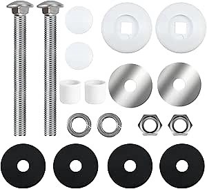 superbobi 67-209-911-SS Pool Diving Board Mounting Kit Replacement for S.R.Smith Two Hole Board, Residential Diving Board of 6ft/8ft/10ft, with Bolts/Washers/Nuts/Caps