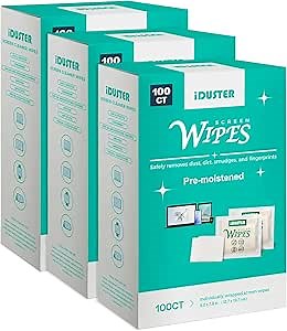 Cleaning Wipes for Electronic Devices - 300 Counts Premoistened Glass Cleaning Wipes, Portable Laptop Screen Cleaner, Individually Wrapped Wipes, Travel Size