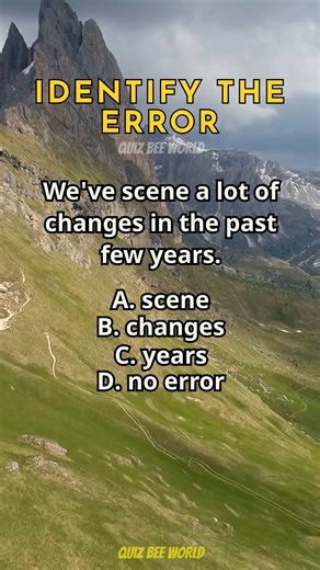 Identify The Error 449 #English #englishgrammar #englishlesson #fblifestyle #quiz | Quizbee World