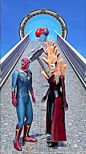 Wanda Maximoff and Vision: Marvel Bridge Romance Race #WandaMaximoff #Vision #WandaVision