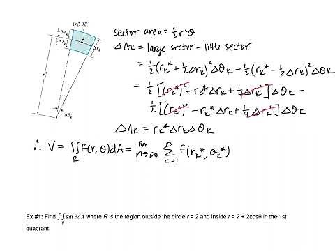 Calc 3 15.3 Notes: Double Integrals in Polar Coordinates