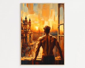 Gay Art, Gay Couple, Gay Print Poster, Home Decor Wall Art, Gay Painting, Gay Gifts, LGBTQ  Wall Poster | A Perfect View - Etsy