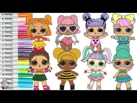 LOL Surprise Coloring Book Compilation Unicorn Daring Diva Queen Bee Dawn Pumpkin Spice Aqua Angel