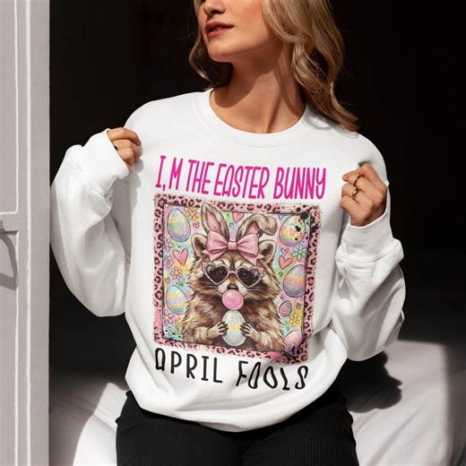 Raccoon Funny PNG ,April Fools' Day png ,Funny Joke Easter Bunny ,April 1st Gift For Women, Hi I'm the Easter Bunny April Fools PNG