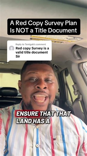 A Red Copy Survey Plan Is NOT a Title Document