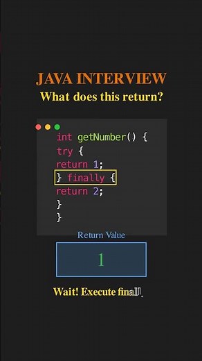 What does this Java Code Return? try-catch finally Trick #java #shorts