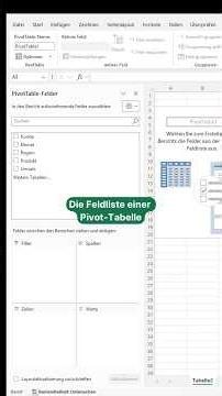 Pivot Tabelle einfach erklärt: Feldliste verstehen in 1 Minute #excel Tutorial 🥸📊