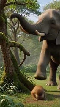 elephant Kick monkey #elephant #monkey #ai