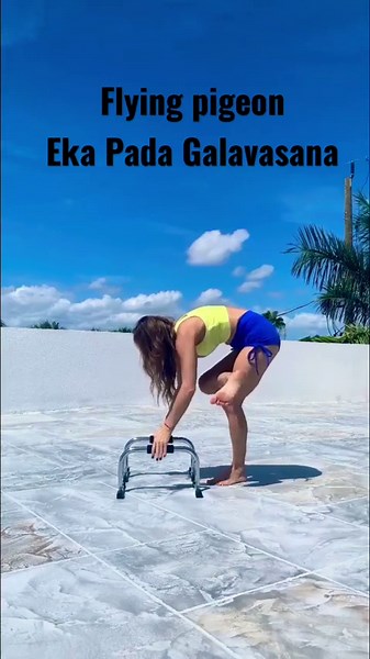 How to Flying pigeon hip opener arm balance for strong arms, shoulders, core. #shorts