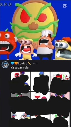 The pizza tower characters screaming over the post by Luni in discord 💀💀💀💀💀